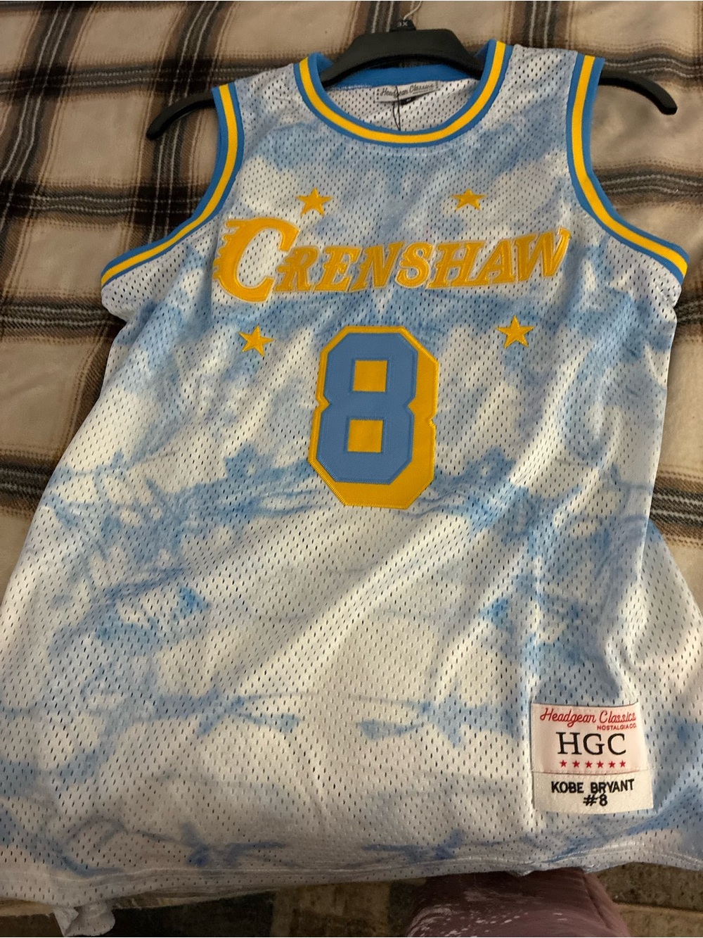 HGC Crenshaw #8 Youth Basketball Jersey - Blue & Yellow